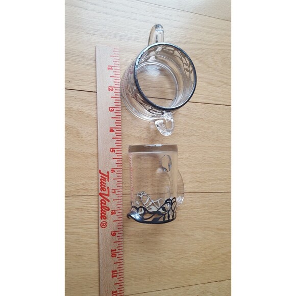 VINTAGE MID-CENTURY SILVER OVERLAY CREAMER & SUGAR Set, Sturdy/Nordic/Eclectic - Picture 11 of 11